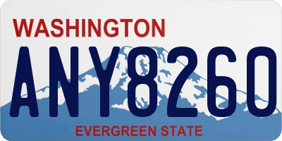 WA license plate ANY8260