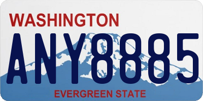 WA license plate ANY8885