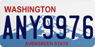 WA license plate ANY9976