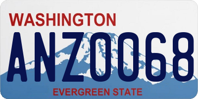 WA license plate ANZ0068