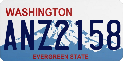 WA license plate ANZ2158