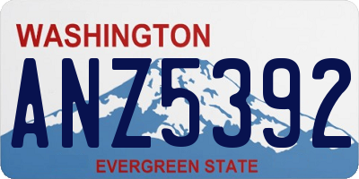 WA license plate ANZ5392