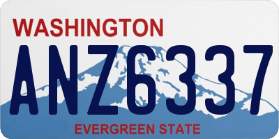 WA license plate ANZ6337
