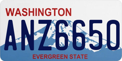 WA license plate ANZ6650