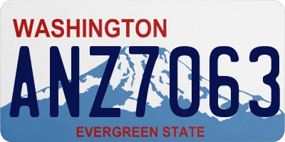 WA license plate ANZ7063