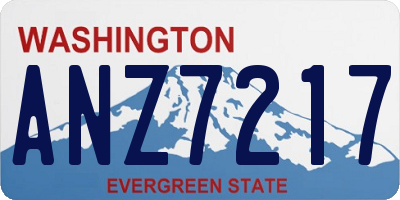 WA license plate ANZ7217