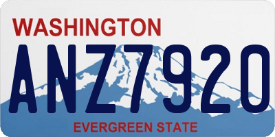WA license plate ANZ7920