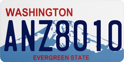 WA license plate ANZ8010