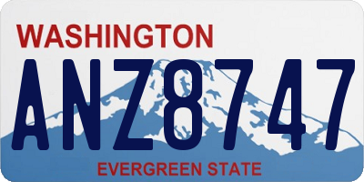 WA license plate ANZ8747