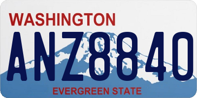 WA license plate ANZ8840