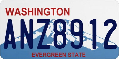 WA license plate ANZ8912