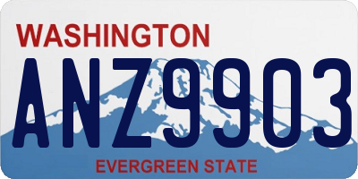 WA license plate ANZ9903