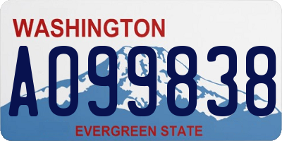 WA license plate AO99838