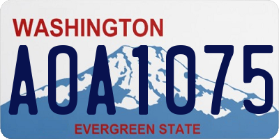 WA license plate AOA1075