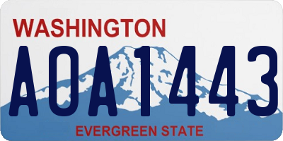 WA license plate AOA1443