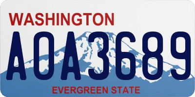 WA license plate AOA3689