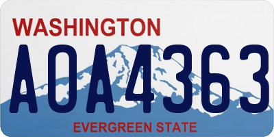 WA license plate AOA4363