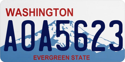 WA license plate AOA5623