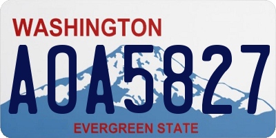 WA license plate AOA5827