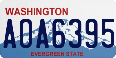 WA license plate AOA6395