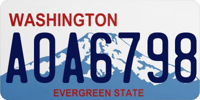 WA license plate AOA6798
