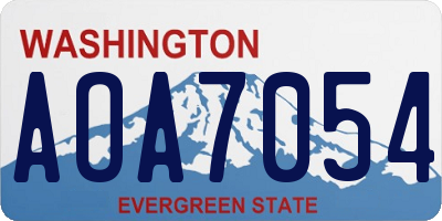 WA license plate AOA7054