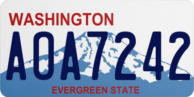 WA license plate AOA7242