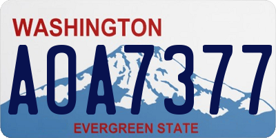 WA license plate AOA7377