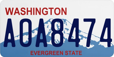 WA license plate AOA8474