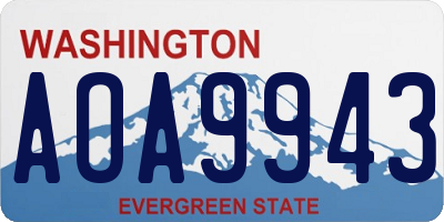 WA license plate AOA9943