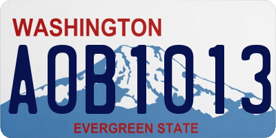 WA license plate AOB1013