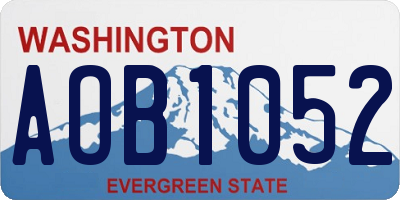 WA license plate AOB1052