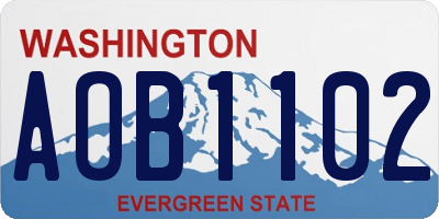 WA license plate AOB1102