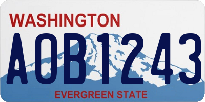 WA license plate AOB1243