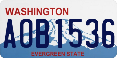 WA license plate AOB1536