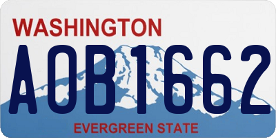 WA license plate AOB1662