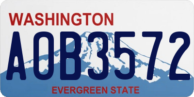 WA license plate AOB3572
