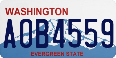 WA license plate AOB4559