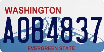 WA license plate AOB4837