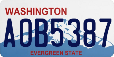 WA license plate AOB5387