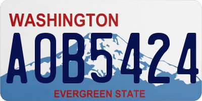 WA license plate AOB5424