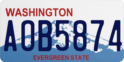 WA license plate AOB5874