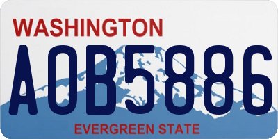 WA license plate AOB5886