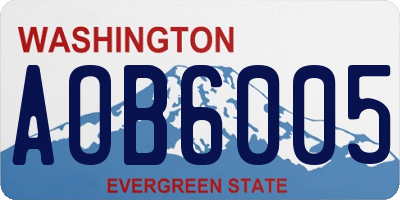 WA license plate AOB6005