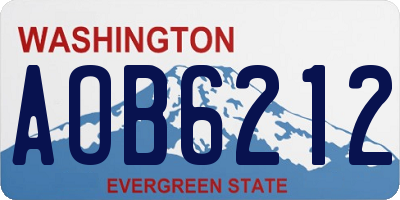 WA license plate AOB6212