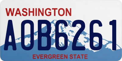 WA license plate AOB6261
