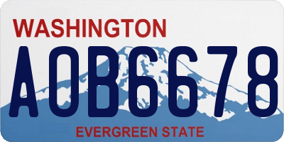 WA license plate AOB6678