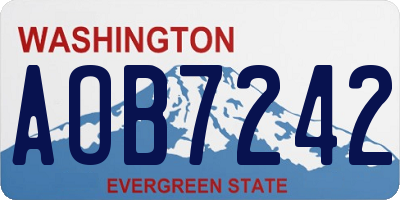 WA license plate AOB7242