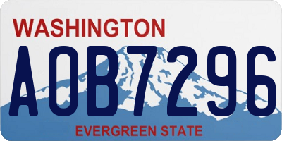 WA license plate AOB7296
