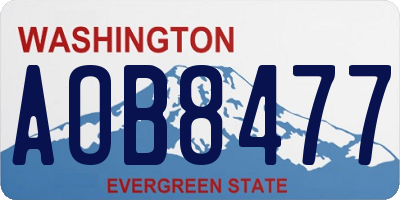 WA license plate AOB8477